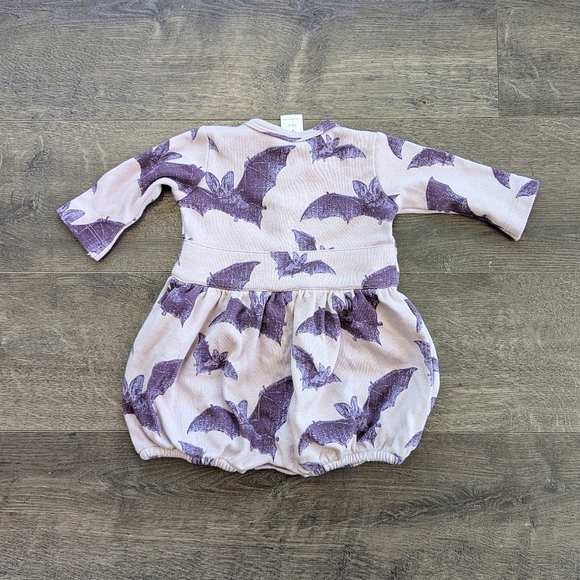 Kate Quinn Purple Bat Print Baby Romper - Picture 2 of 5